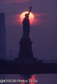 Statue of Liberty, sunset